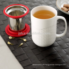 400cc ceramic tea mug with lid